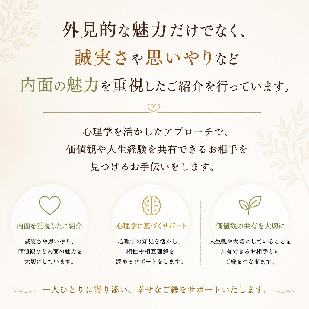 内面の魅力を重視したマッチング
