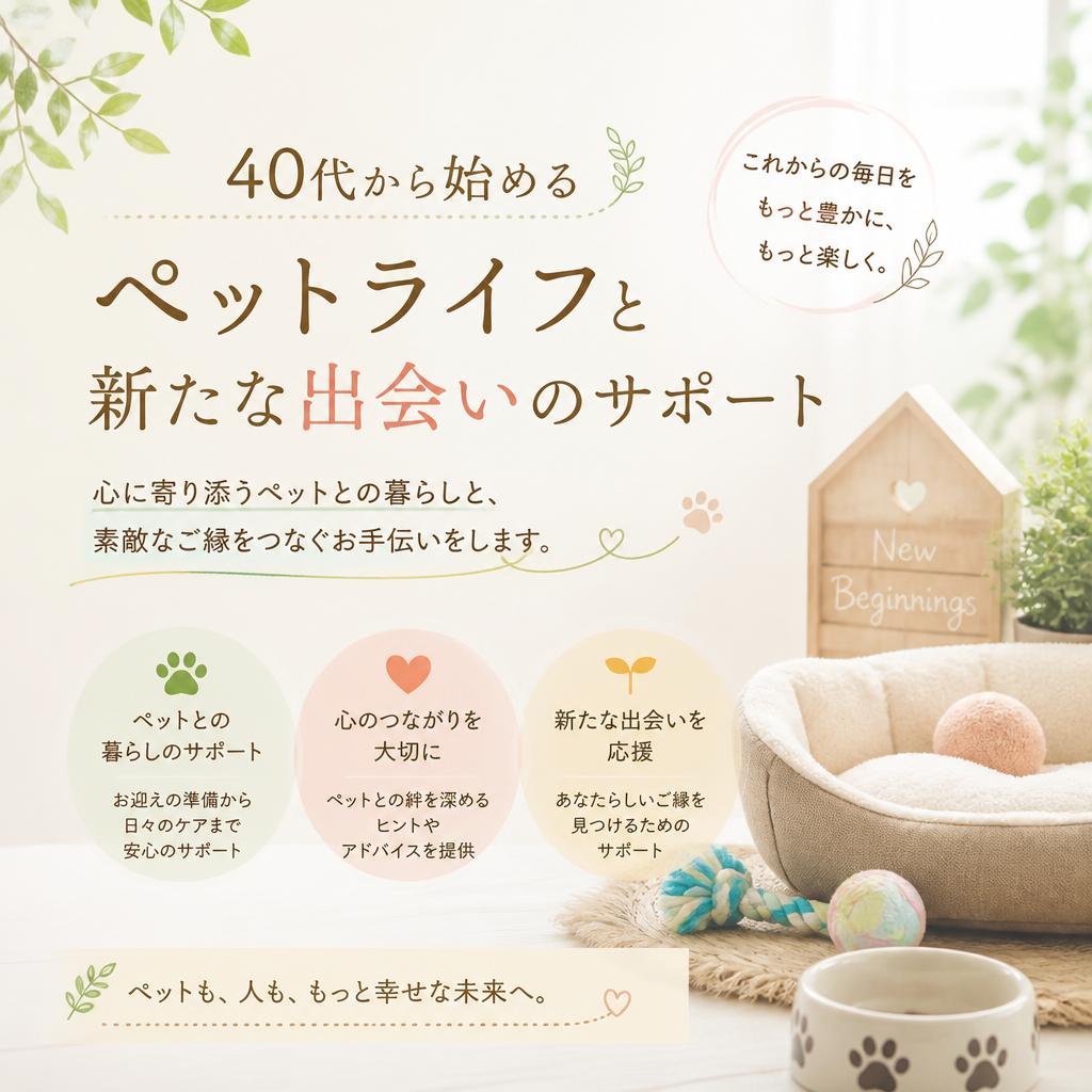 40代から始めるペットライフと新たな出会いのサポート