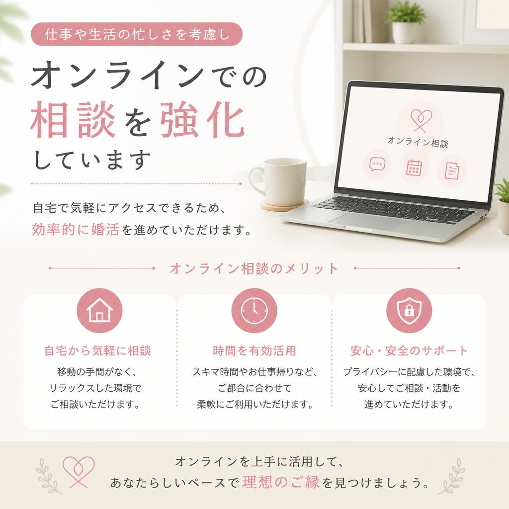 柔軟なオンライン相談で時間を有効活用