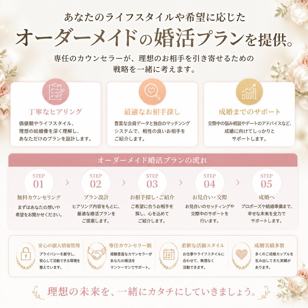 オーダーメイド型の婚活サポート