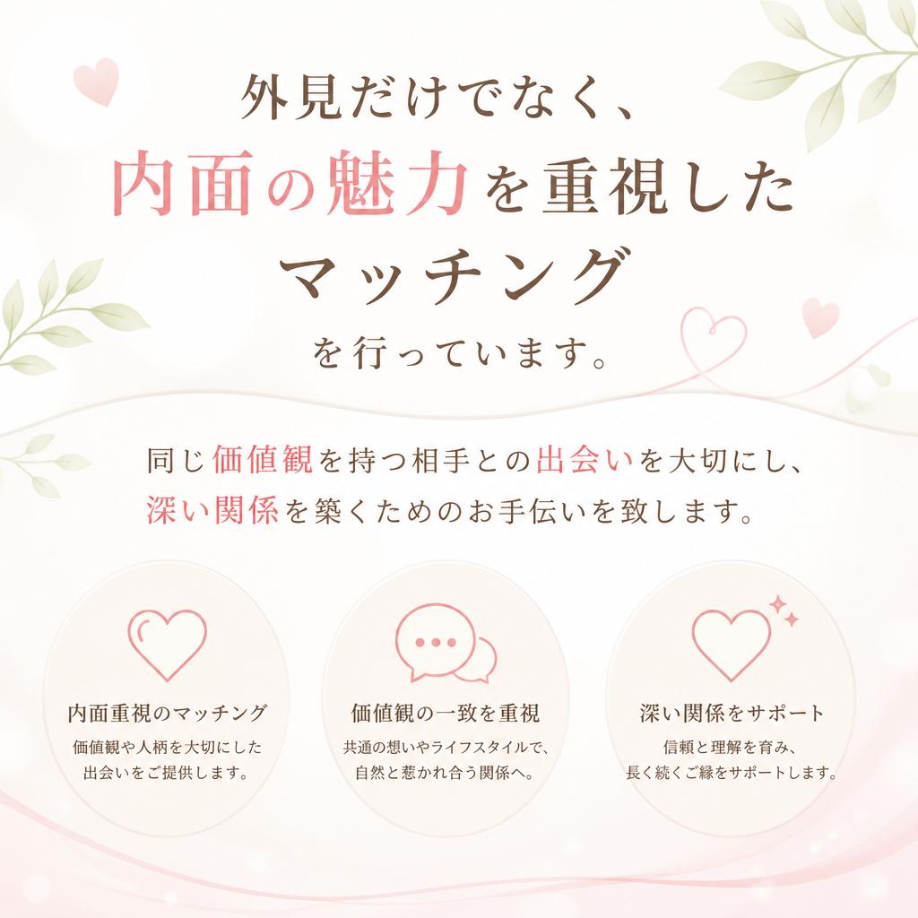 内面重視のマッチングで理想の相手を見つける