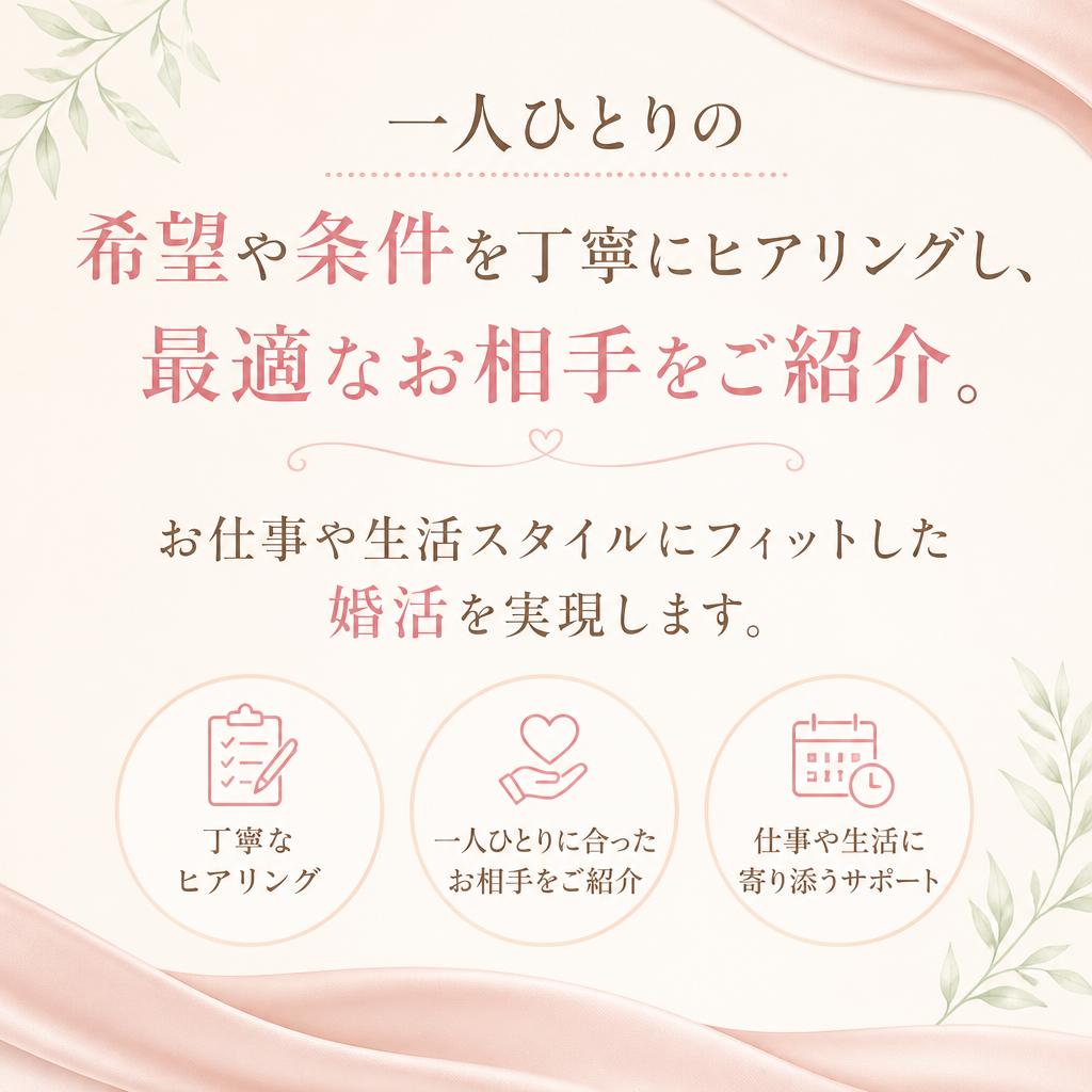 オーダーメイド型婚活のメリット
