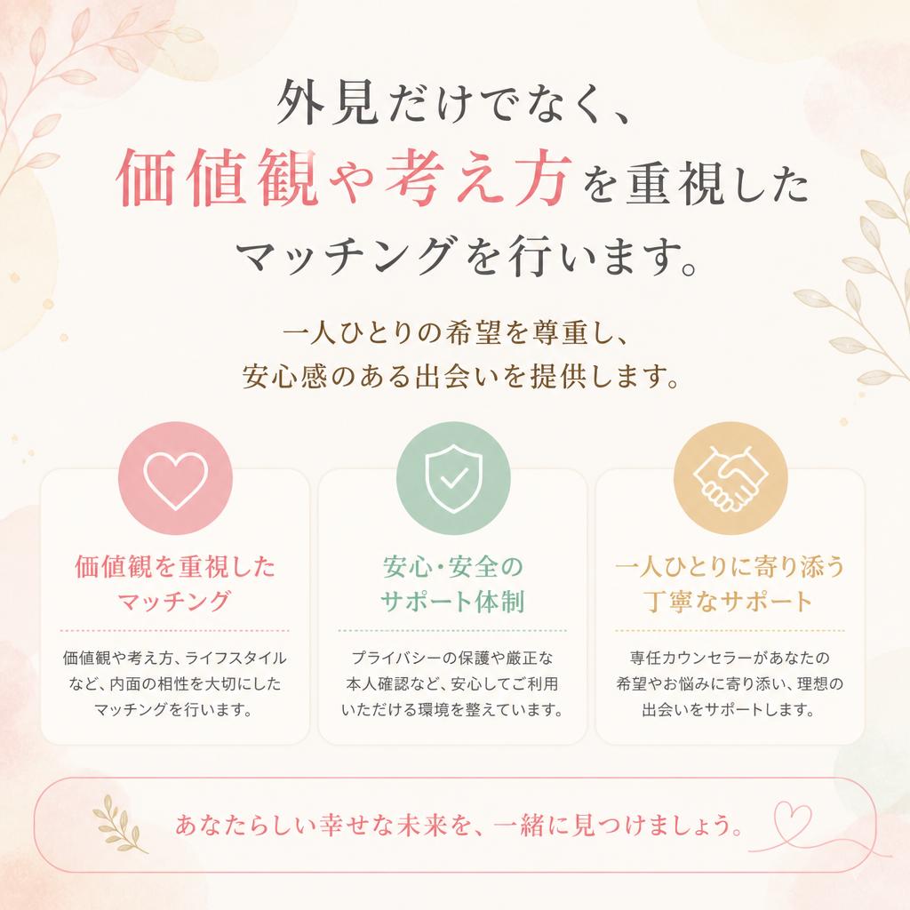 内面の魅力を重視したマッチング